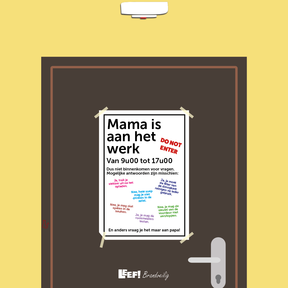 LFBrandveilig's tweet photo. Zijn jullie ook thuis en aan het telewerken? Maak dan van de gelegenheid gebruik om je kinderen brandveilige tips mee te geven. #StaySafe #LeefBrandveilig #BlijfInUwKot https://t.co/ssnfww2KDy