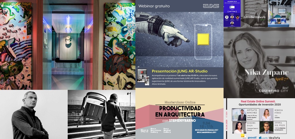 Relación de Webinar y charlas sobre #diseño y #Arquitectura esta semana ➡️ bit.ly/WEBinarA20⬅️  #YoMeQuedoEnCasa #Webinars 
🔴Hoy: #CosentinoCity  con Alfredo Haeberli #IERealEstateClub @inviertis  @IEDMadrid ,  Cosentino en @CasaDecor con Soledad Ordoñez