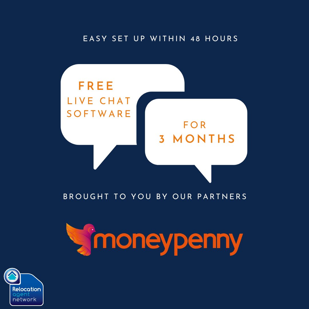<a href="/RelocationAgent/">Relocation Agent Network</a> has teamed up with <a href="/Moneypenny/">Moneypenny</a> to provide members with FREE use of its gold-standard Live Chat software for 3 whole months. Enquire now: bit.ly/2wMum3G

No commitment - just amazing tech to maximise every opportunity on your website

#InItTogether