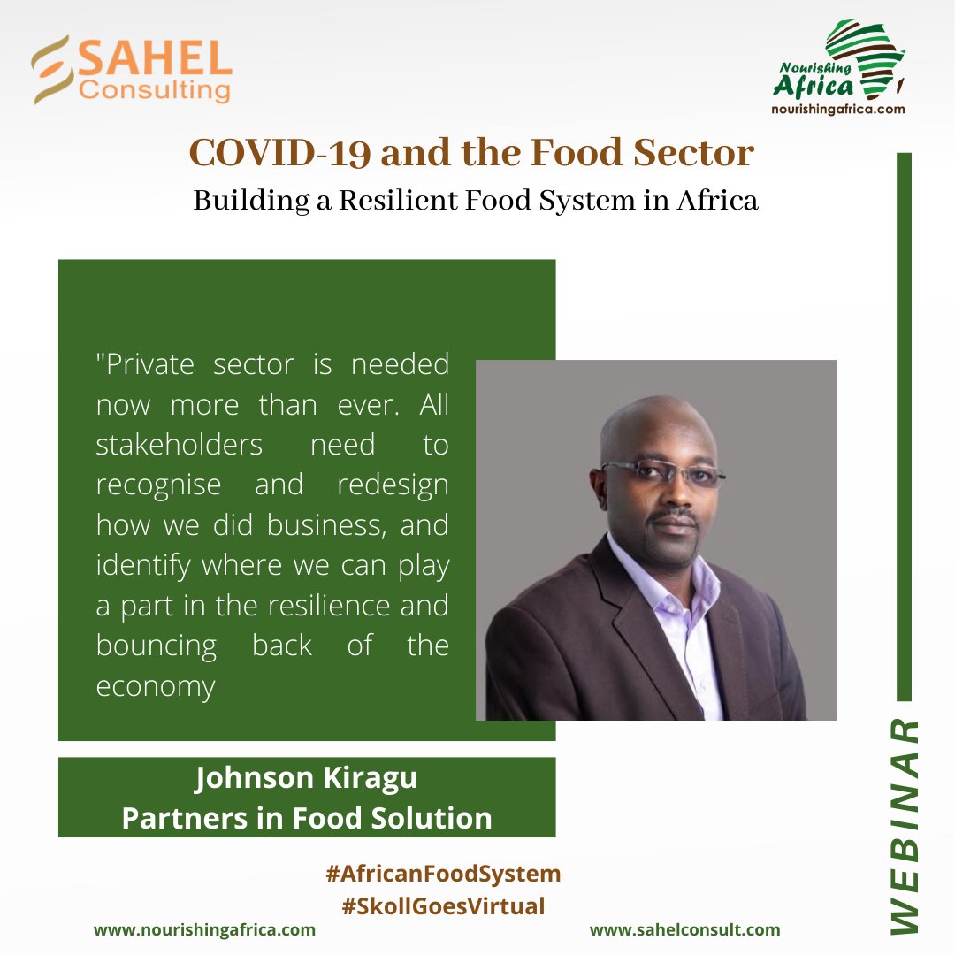 The current crisis demands collective action. All key stakeholders have a part to play in ensuring that the African food system thrives during and after the pandemic. @partnersinfoodsolutions @sahelconsulting 
#AfricanFoodSystem #SkollGoesVirtual #AfricanAgriculture #Covid19