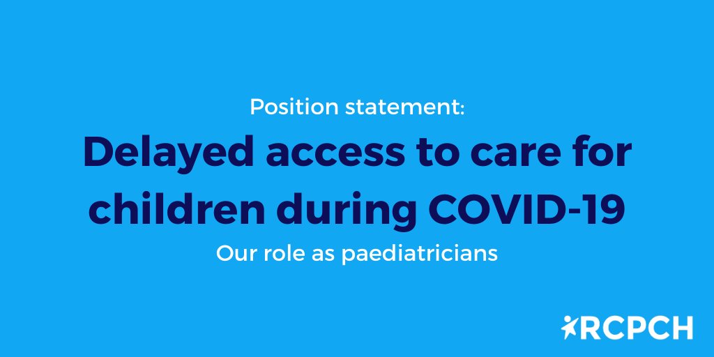 Evidence is emerging that children and families are not accessing medical advice and review as soon as is needed. In this position statement we outline our role as paediatricians to help ensure children get the right care at the right time and right place. rcpch.ac.uk/resources/dela…