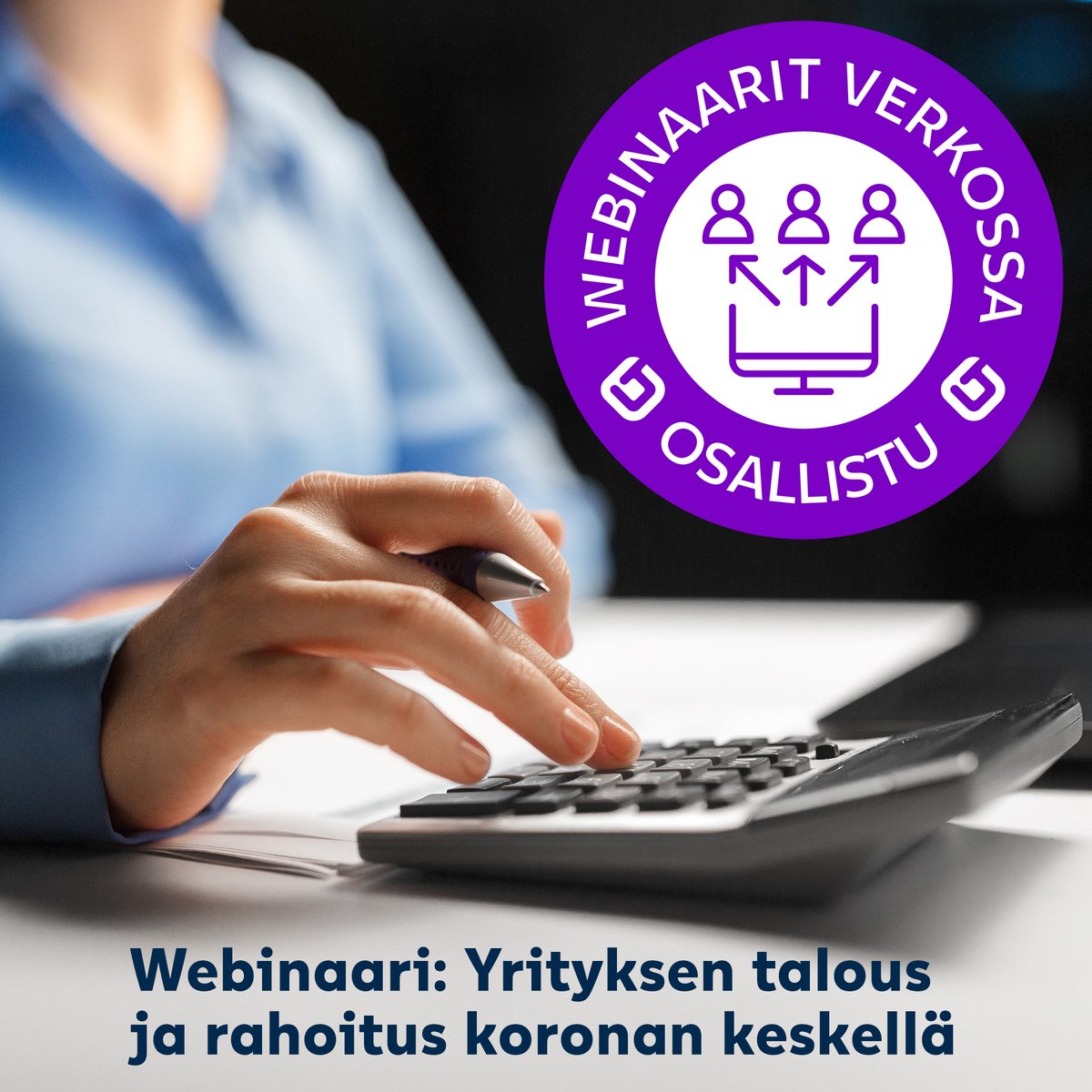 Webinaari: Yrityksen talous ja rahoitus koronan keskellä 8.4.2020 klo 15.30-17! Mitä mahdollisuuksia ja palveluita yrityksille on koronatilanteessa tarjolla? Mitä rahoitusta tarvitsevan yrityksen kannattaa nyt huomioida? #tahdouudistua #elämänturva lahitapiola.fi/henkilo/sivut/…