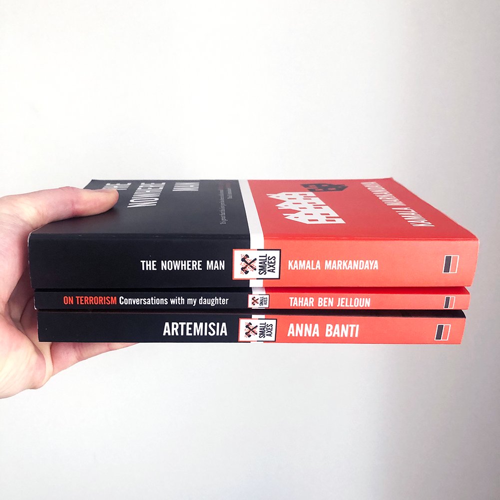 hoperoadpublish's tweet photo. Our #SmallAxes books so far!
#TheNowhereMan by Kamala Markandaya
#OnTerrorism by Tahar Ben Jelloun, translated by @aneesa50abbas
#Artemisia by Anna Banti, translated by Shirley D’Ardia Caracciolo
All available to buy via our website in print or eBook >> https://t.co/7mhxywgG4X https://t.co/IURbLZttM5