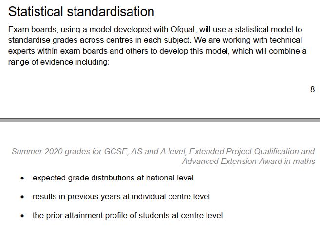 3) Rank ordering is only needed because  @ofqual seem to have taken the view that preserving the GCSE grading system, whereby students are placed into statistical bands, is the most important thing here. This is a failure to think about the needs of the students first.