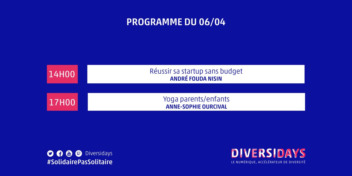 🔛 Et nous revoilà partis pour une nouvelle semaine de #Confinement toujours ensemble ! 💪🏾 Voici le programme du jour ! Retrouvez-nous dès 14h 🕑 pour le 1er Live 😉 #SolidairePasSolitaire