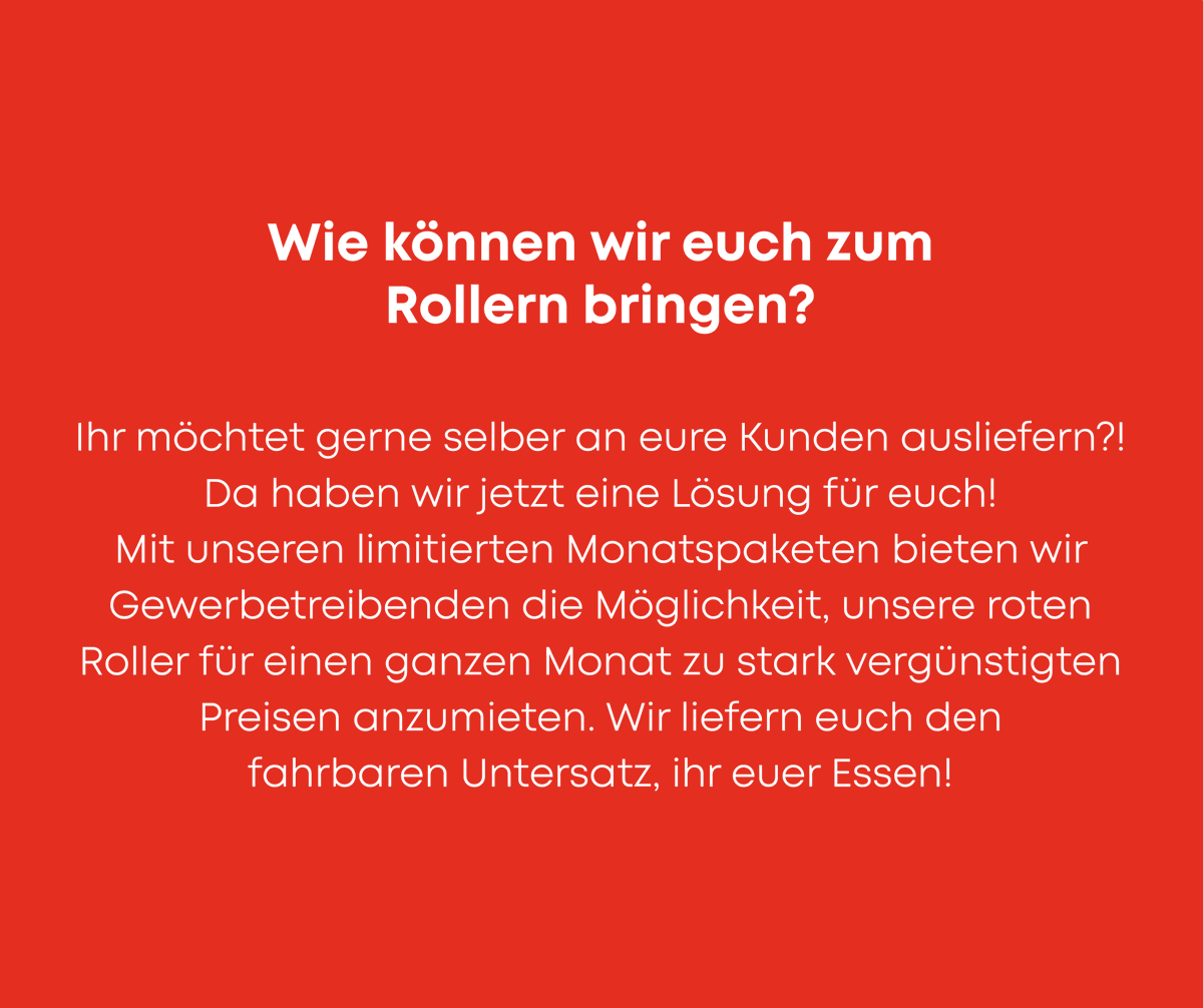 emmy_sharing's tweet photo. Wir liefern euch den fahrbaren Untersatz, ihr euer Essen!
Mit unseren Monatspakete bieten wir Gewerbetreibenden die Möglichkeit, unsere Roller zu stark vergünstigten Preisen anzumieten. #supportyourlocalbusiness #emobility

Wendet euch an b2b@emmy-sharing.de für mehr Infos! 🧑‍🍳 https://t.co/FgOaCeBDiX