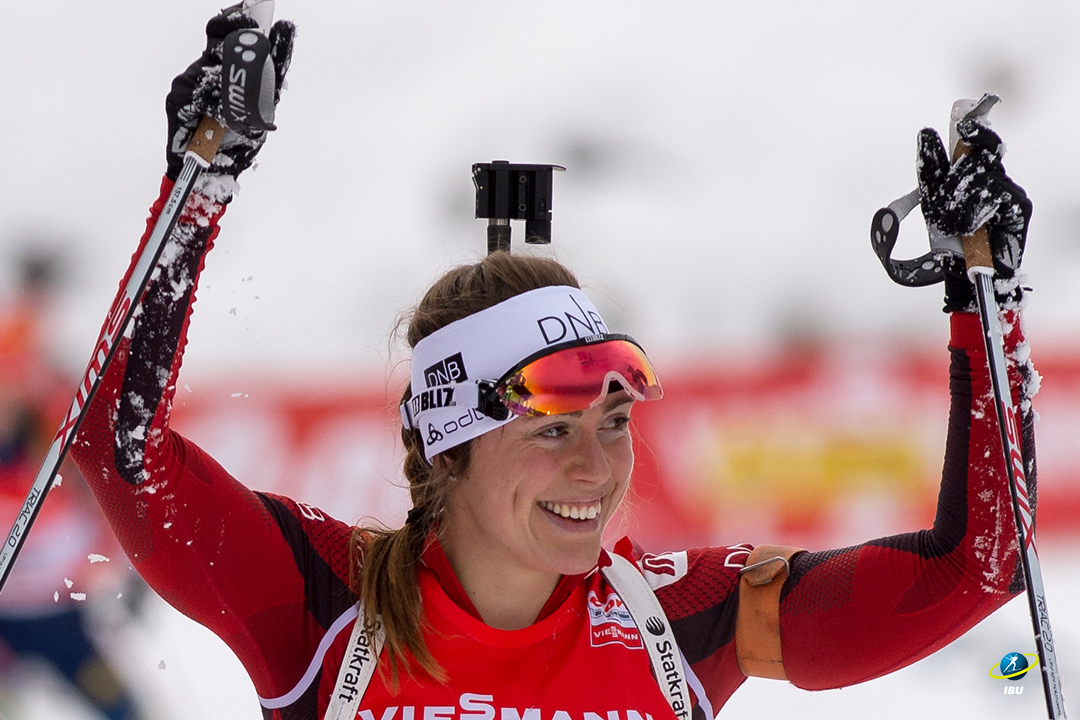 biathlonworld's tweet photo. 🇳🇴 Synnove Solemdal called it a career today. 
All the best for what's coming next, the #biathlonfamily will miss the honest smile and positive attitude, but the great memories will stay like ⬇️ this win in Hochfilzen a couple years ago as captured by Ernst Wukits https://t.co/w57iLWYEDM