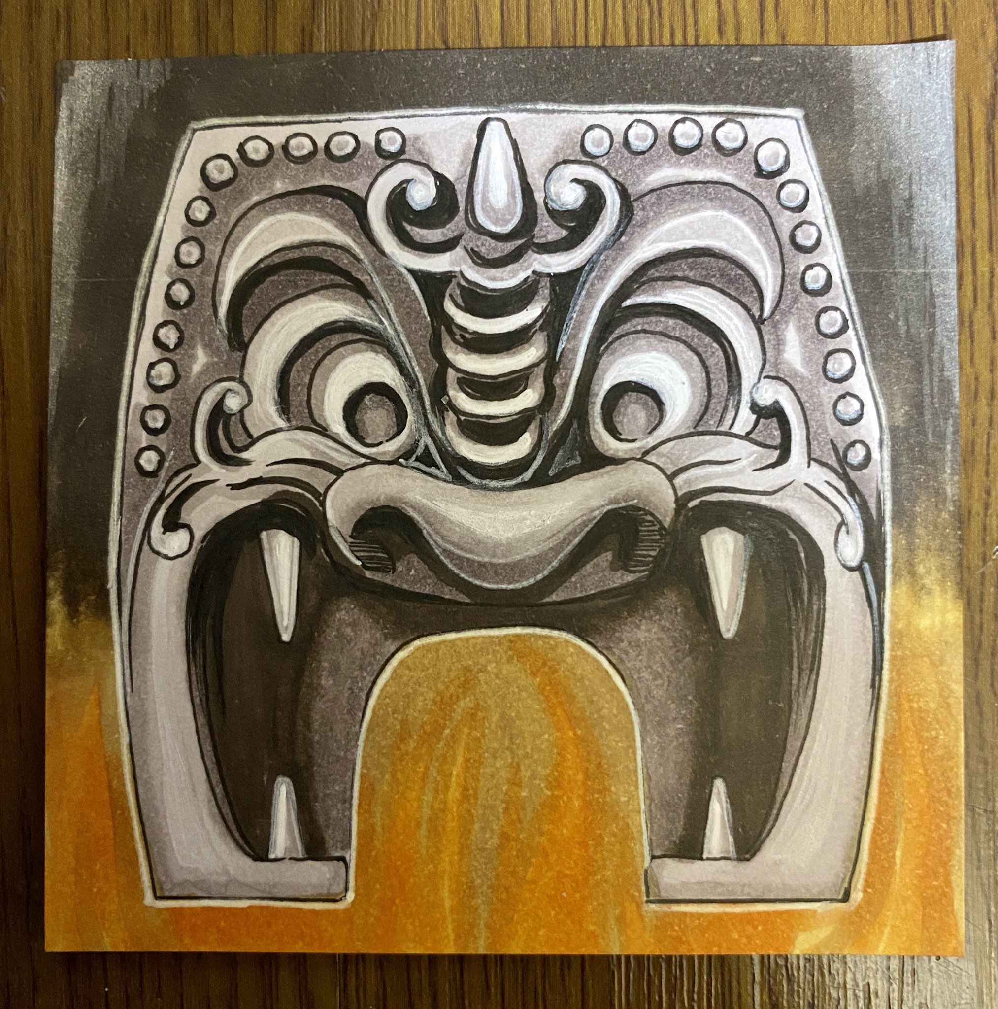 フジダイ Daily Post It Art Challenge S2 Na Twitteri 火の鳥 鳳凰編 我王の鬼瓦 病魔退散 疫病駆逐 厄災調伏 人の心まで蝕む病魔ごと滅して欲しい 一日一ポストイット絵 No 130