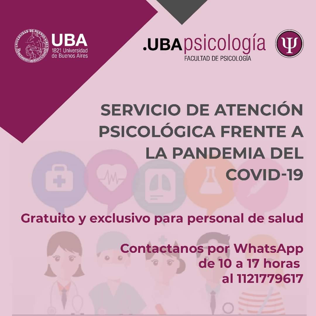 ORIENTACION_UBA's tweet photo. ❗️Conocé los servicios de ATENCIÓN PSICOLÓGICA gratuita frente a la PANDEMIA en la nota realizada a la La Lic. Paula Quattrocchi, secretaria de #SRICC de la #UBA.
👉https://t.co/DlHJufQOIN
@UBAonline
#DOV #SRICC #CBC #IngresantesCBC #YoMeQuedoenCasa https://t.co/TC9aqGvL69