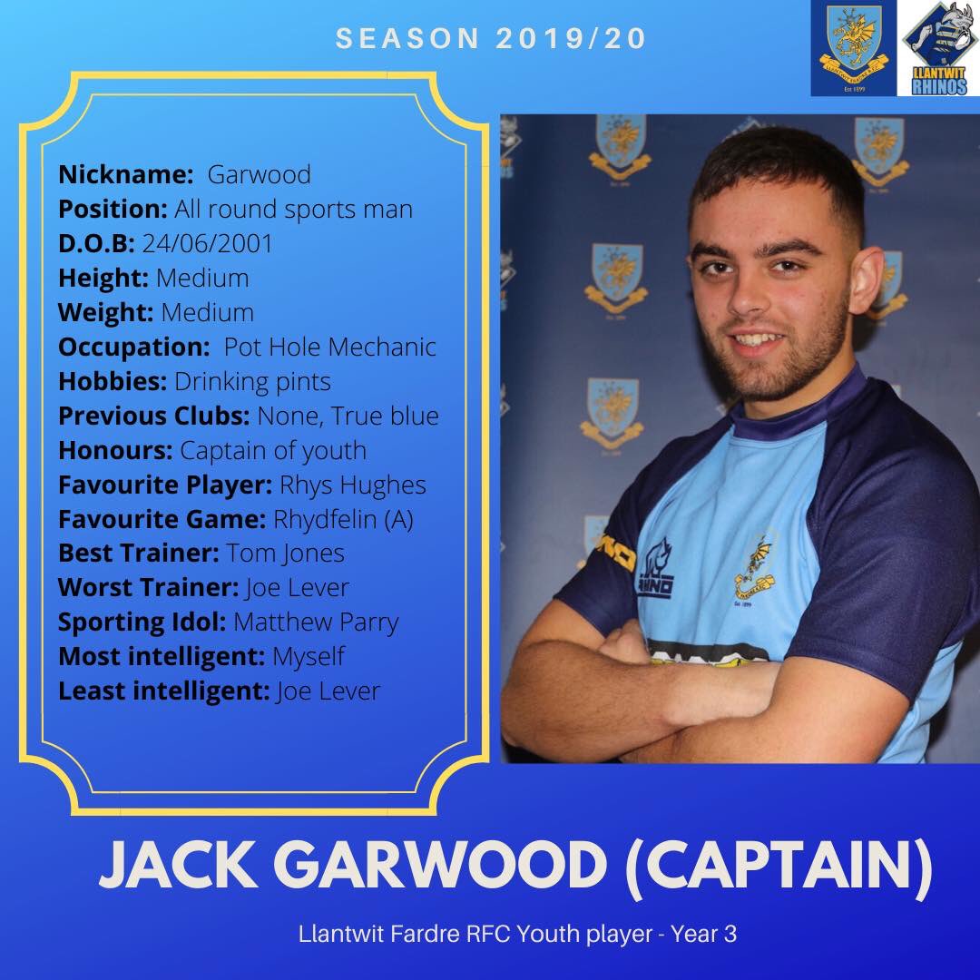 LlantwitYouth's tweet photo. No more baby Blues for the moment parents still searching their attics. In the meantime we’ll put a couple of player profiles up starting with captain Jack. Many thanks to @OrrellCarys for putting these together https://t.co/nND6uKGlsr