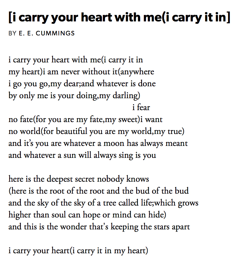 62 [i carry your heart with me(i carry it in] by e. e. cummings, read by  @beatieedney  #PandemicPoems  https://soundcloud.com/user-115260978/62-i-carry-your-heart-with-mei-carry-it-in-by-e-e-cummings-read-by-beatie-edney