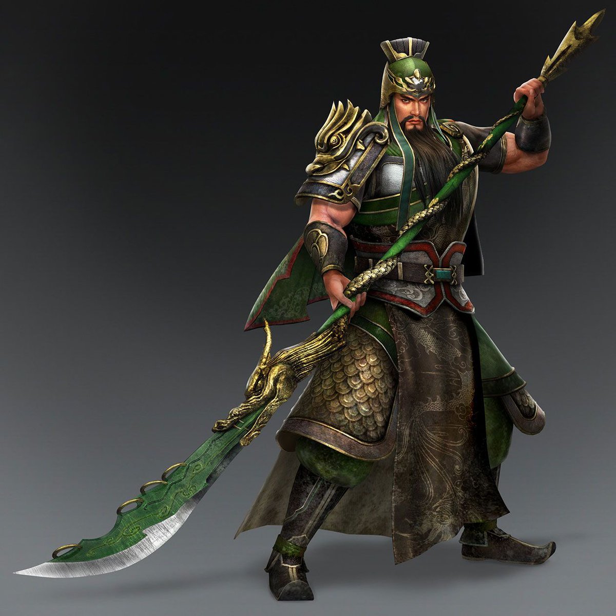 Guan YuThe God Of War And Also Commerce (?) and still worshipped today. One of Liu Bei's sworn brothers. Cao Cao is hot for him and gave him Lu Bu's rad pony and a silk beard to keep his beard in. Honestly he's a kind of boring character but the beard IS epic.