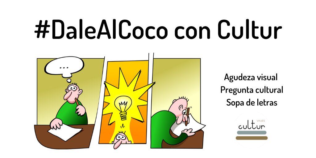 CulturViajes's tweet photo. Habrá 3 retos distintos: #AgudezaVisual 🔎, #PreguntaCultural ❓ y #SopaDeLetras 📝, todos relacionados con los numerosos #DestinosCultur que nos esperan a la vuelta de la esquina... ¿Quieres saber más? ¡Consulta aquí la información! 👉 https://t.co/LON7umUoI3 #LaCulturaEnCasa https://t.co/Sc21D21joY