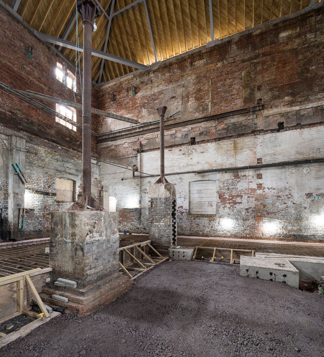 e3tweeter's tweet image. Kiln volume revealed at Shrewsbury Flaxmill Maltings after removal of internal structural scaffolding. Image ©@HistoricEngland @FCBStudios @AKT_II @flax_maltings