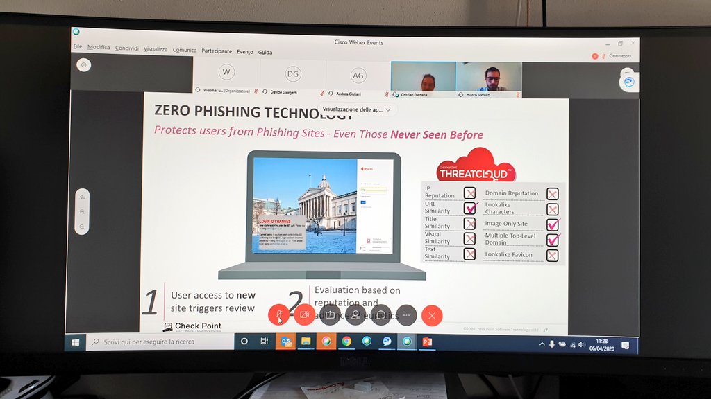 #Security in the age of #remoteworking - siamo in diretta con <a href="/CheckPointItaly/">Check Point Italia</a> per il webinar sulla sicurezza degli endpoint! @andr3ag_tm <a href="/veronikpace/">Veronica Pace</a> #marcosorrenti <a href="/silverlord85/">Cristi@n</a> #endpointsecurity