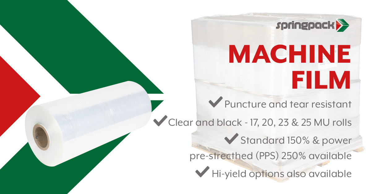 SpringpackLtd's tweet photo. We stock a fantastic range of machine film in varying micron (MU) rolls, and ordering from us could not be easier - Simply select the film you need in 16kg increments, and add to basket!

https://t.co/i3HahvpkZz

#machinefilm #palletwrap https://t.co/bWEWuDedb9