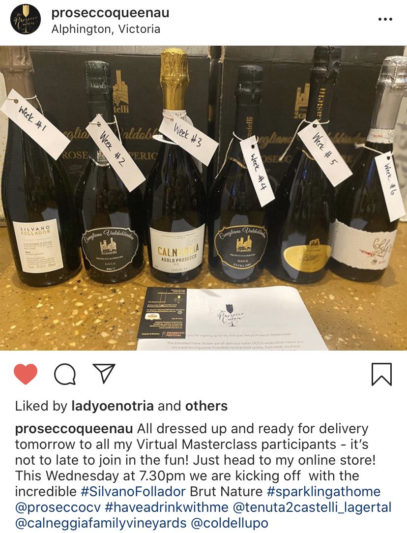 What a fabulous line up of DOCG Prosecco. We can’t wait until Week 3, when the lovely Melissa (a.k.a. <a href="/ProseccoQueenAU/">The Prosecco Queen ™️</a>) tastes our beautiful Calneggia Asolo Prosecco in her Virtual Prosecco Masterclass!🍾🥂🍾🥂