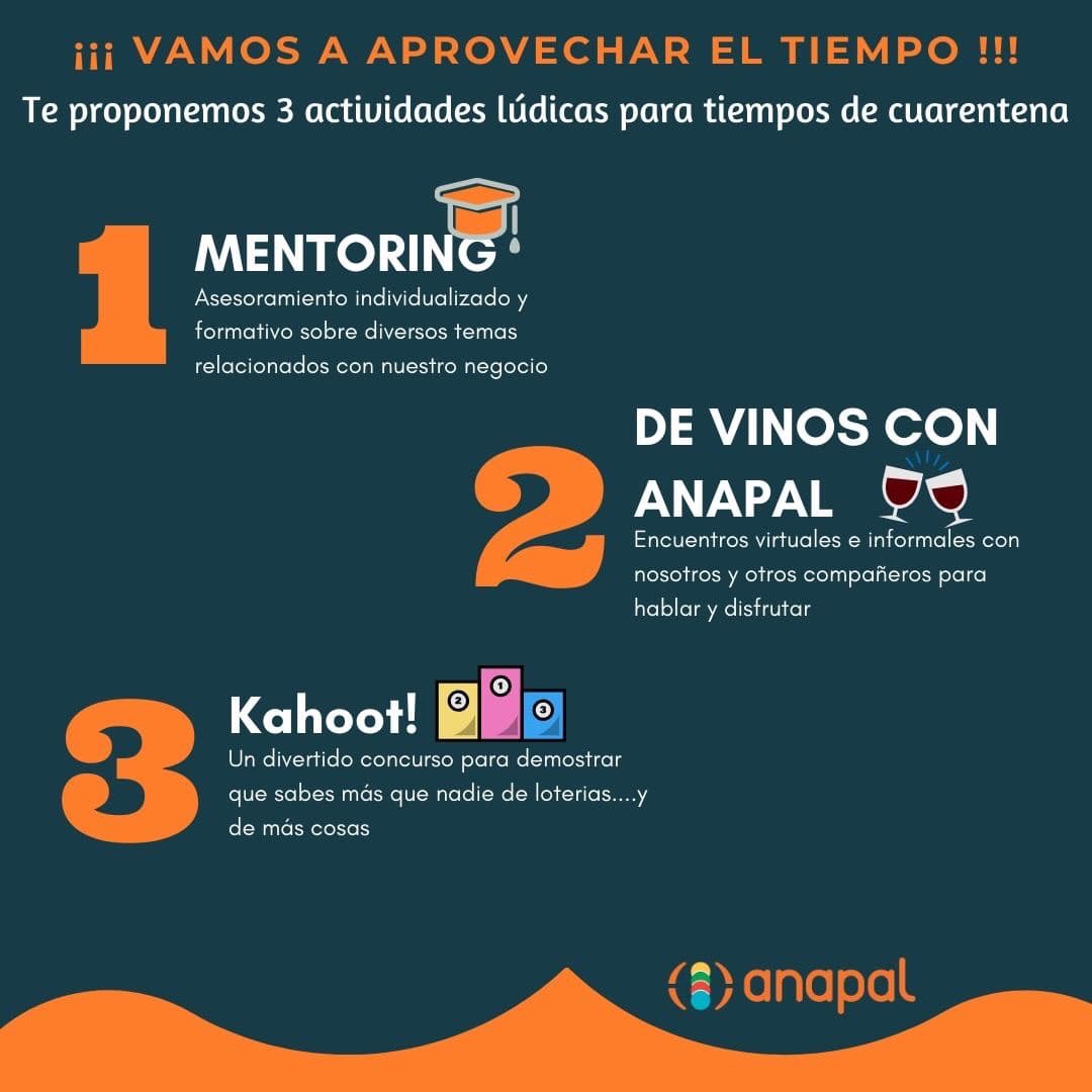 loterias_anapal's tweet photo. Trabajamos día a día buscando soluciones a los problemas que van surgiendo en la gestión de nuestros negocios, pero entendemos que el acompañamiento a nuestros asociados también es fundamental, hemos activado varios proyectos que seguro os van a gustar. #anapal #QuedateEnCasa https://t.co/VtzNzbEjS3