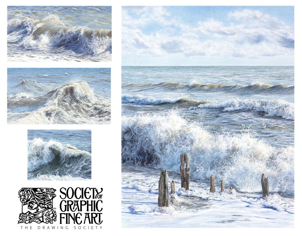 Thanks <a href="/SGFADrawing/">Society of Graphic Fine Art</a> my 4 works selected for the Society of Graphic Fine Art annual open exhibition are a mix of watercolour and pencil drawing #seascapes 
Exhibition scheduled June 30 - July 4 at the Mall Galleries, but the corona virus means that it may be an online exhibition.