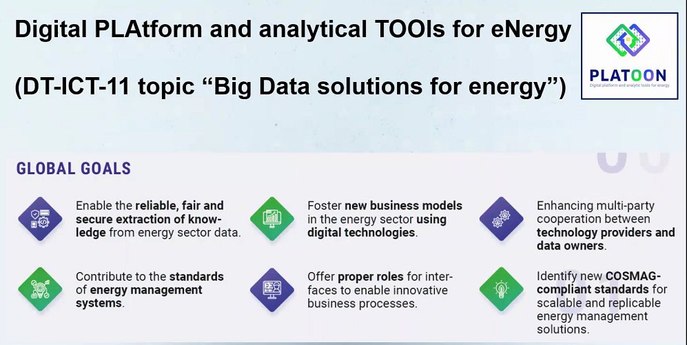 .@opendei_eu is hosting the first #Energy domain #workshop with projects from the Energy #DataEcosystem. 
@PLATOON_EU is now presenting its main goals for building and deploying #scalable and #replicable energy #management #solutions