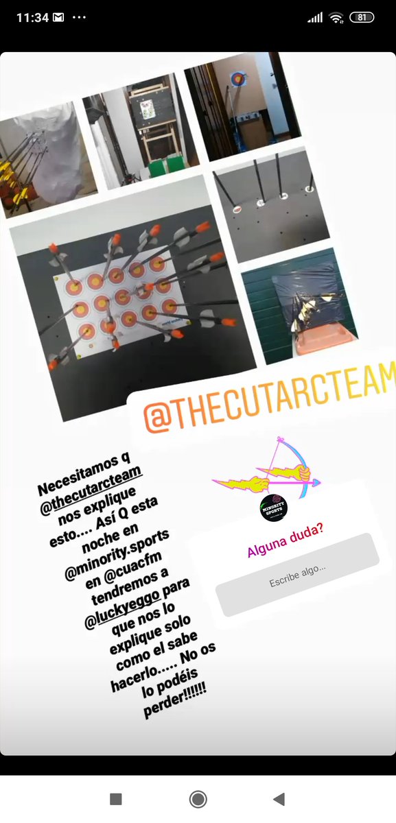 Cutarc's tweet photo. Hoy en @CuacFM los amigos de @sports_minority van a charlar con nosotros sobre tiro con arco y flechas en cuarentena 😝🏹
#cutarc #thecutarcteam #cuacfm #minoritysports #coruña #deportecoruña https://t.co/HsJ3OOC2Aa