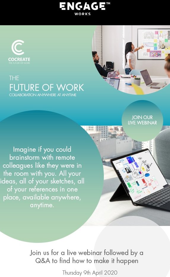 You've got remote working 'working' now, but what about remote collaboration?

Join us with #CoCreate this Thursday at 11 AM GMT for a live webinar session on how to boost collaboration Anywhere at Anytime!

To find out more please register below:

attendee.gotowebinar.com/register/45599…