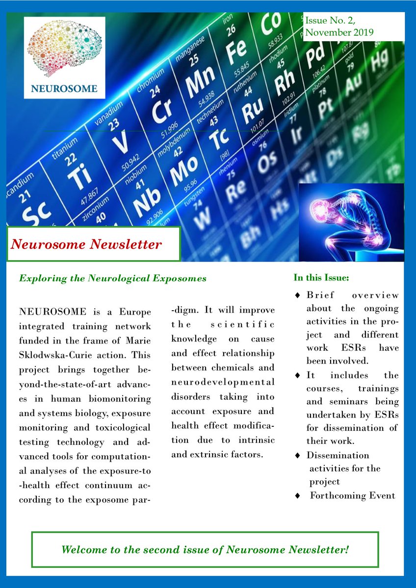 NEUROSOME_ITN's tweet photo. Second Newsletter of #Neurosome. It provides a brief overview of ongoing activities in projects, dissemination and forthcoming events.
Check the link below:
https://t.co/b53iCyGM4C https://t.co/sC4qbYyTXp