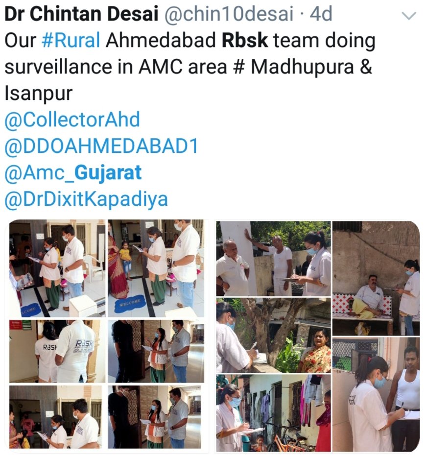 Fully Dedicated Works in Covid19 by RBSK Team Ahmedabad 🙏💐🙏