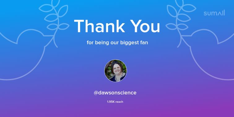 Our biggest fans this week: dawsonscience. Thank you! via sumall.com/thankyou?utm_s…