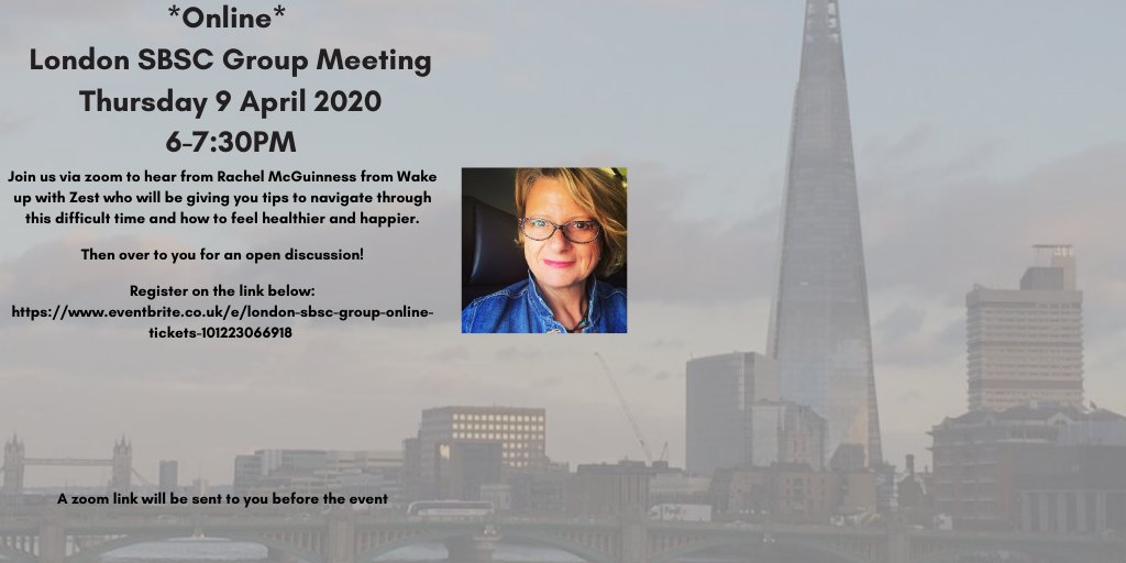3 days to go until the #londonsbsc group goes online with <a href="/wakeupwithzest/">Rachel Williams</a>.  

If you haven't got your ticket yet, you won't want to miss this.  Register here 👇

eventbrite.co.uk/e/london-sbsc-…

#msp #managedservices #onlinenetworking #wellness #health #workplacewellness