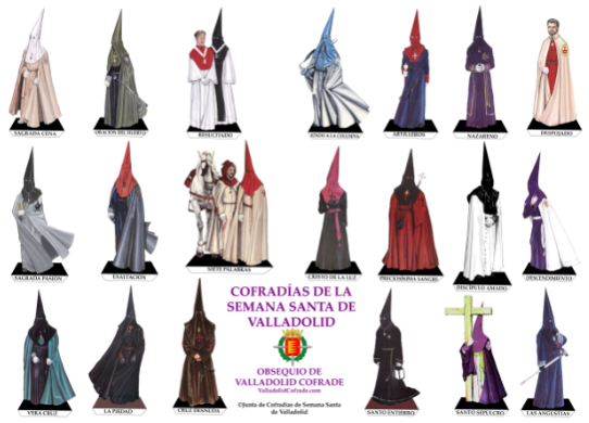 VCofrade's tweet photo. ✂️Ya te puedes descargar los recortables de las 20 Cofradías de Valladolid, a todo color o en Blanco y Negro para colorearlo tú mismo.🎨
⬇️⬇️⬇️
https://t.co/MUTjQF2vHr https://t.co/Rex1yY9VBU