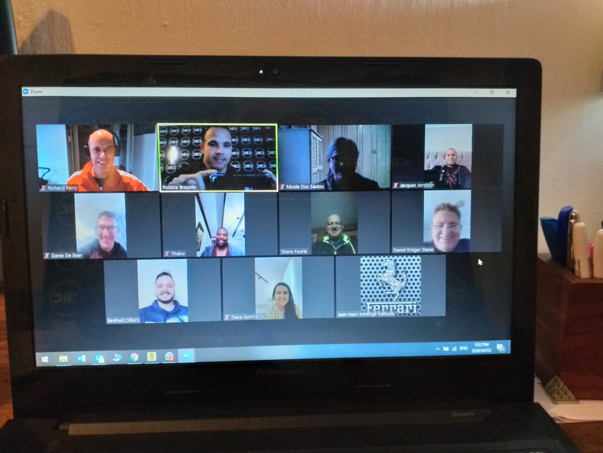 RBrazelle's tweet photo. Z7 Overseers Online Meeting!
"For even though I am absent in body, nevertheless I am with you in spirit, rejoicing to see your good discipline and the stability of your faith in Christ." Col 2:5

Ps @AtBoshoff @CRCMain

#Heaven2020 #CRC #leadership #MondayMotivation
#WorkFromHome https://t.co/z7QNCAC9pD