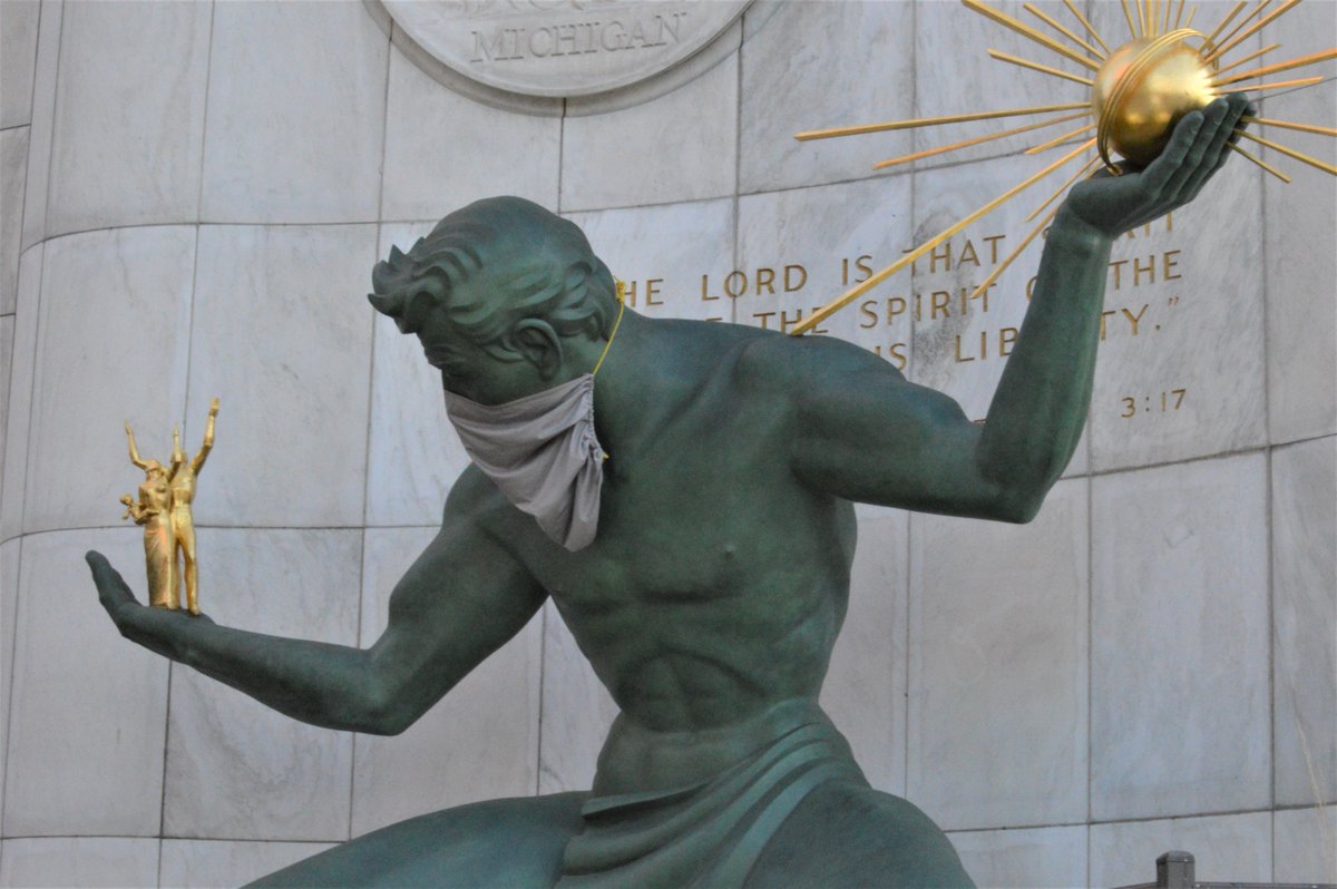 HistoryLivesDet's tweet photo. Took this shot during my morning run in downtown Detroit. #COVID19 https://t.co/hNyRwdOWMB