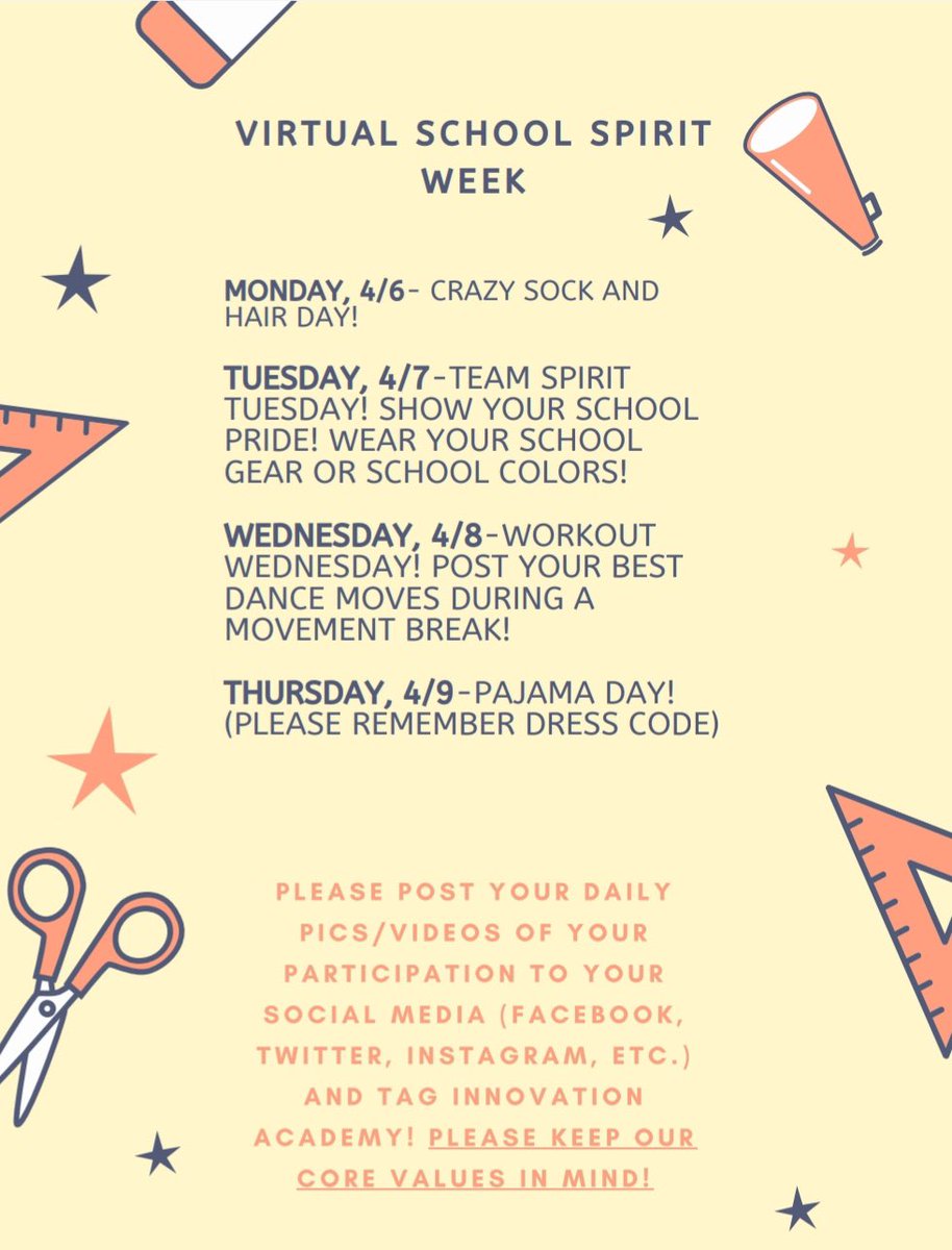 innovationJCPS's tweet photo. Don’t forget #IAvirtualspiritweek Tag those photos! https://t.co/KSjY8d9WrQ