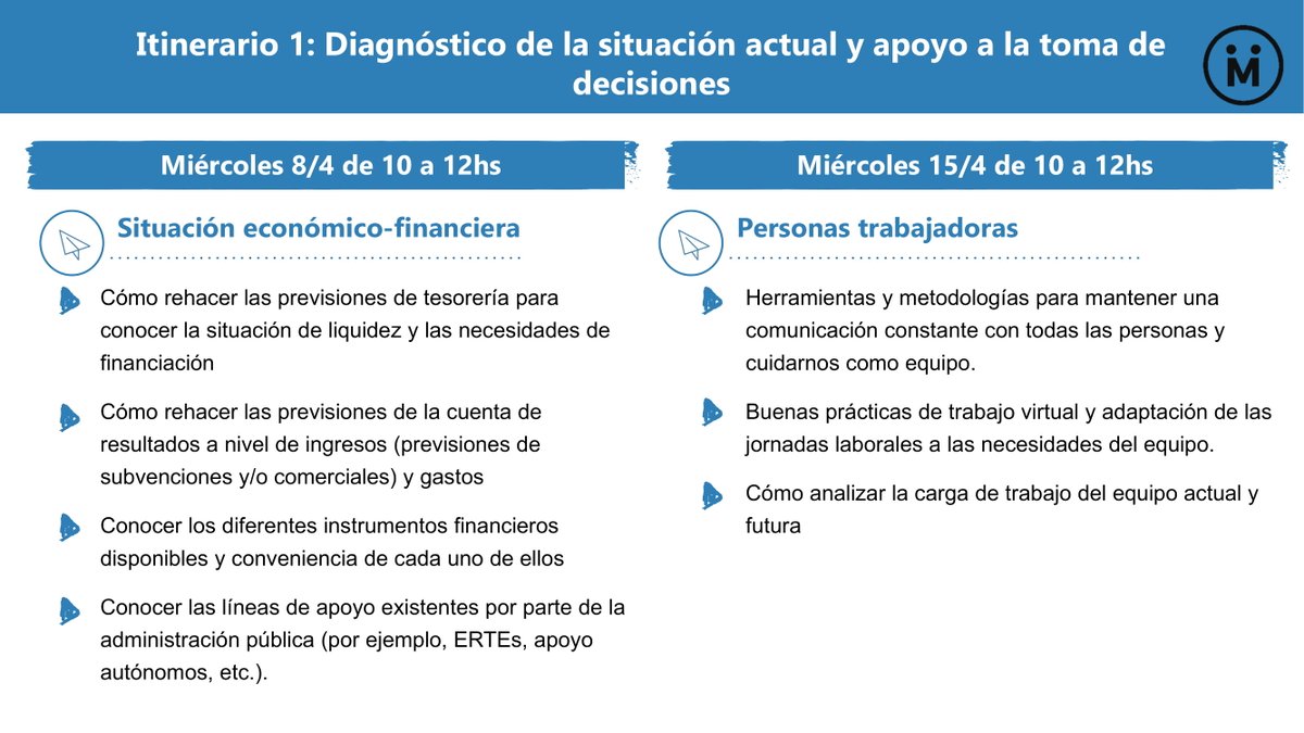 📣 Apúntate a las formaciones gratuitas que organizamos para ofrecer [Apoyo durante el periodo de COVID19] a entidades y proyectos de la economía social y cooperativa. Más info bit.ly/34g98HK  #cooperativas #economiasocial #personasemprenedoras #entidadessociales