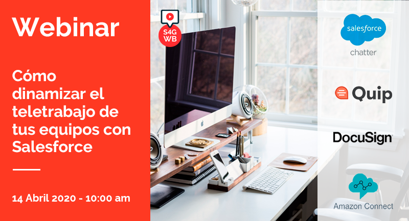 S4GConsulting's tweet photo. Cómo puedo mejorar mi método de #teletrabajo 

Apúntate al próximo webinar sobre cómo #Salesforce puede ayudarte y aportar mejoras en los métodos para trabajar desde casa.

14 de Abril. 10:00 am

Registro: https://t.co/0UuJwk05IF 

#S4GWebinars #SalesforceQuip #SalesforceChatter https://t.co/zn10OUazni