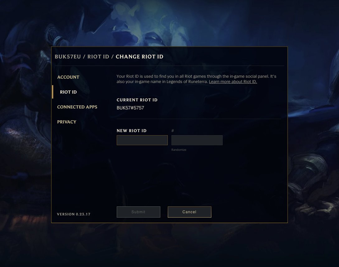 How To Change your Riot ID