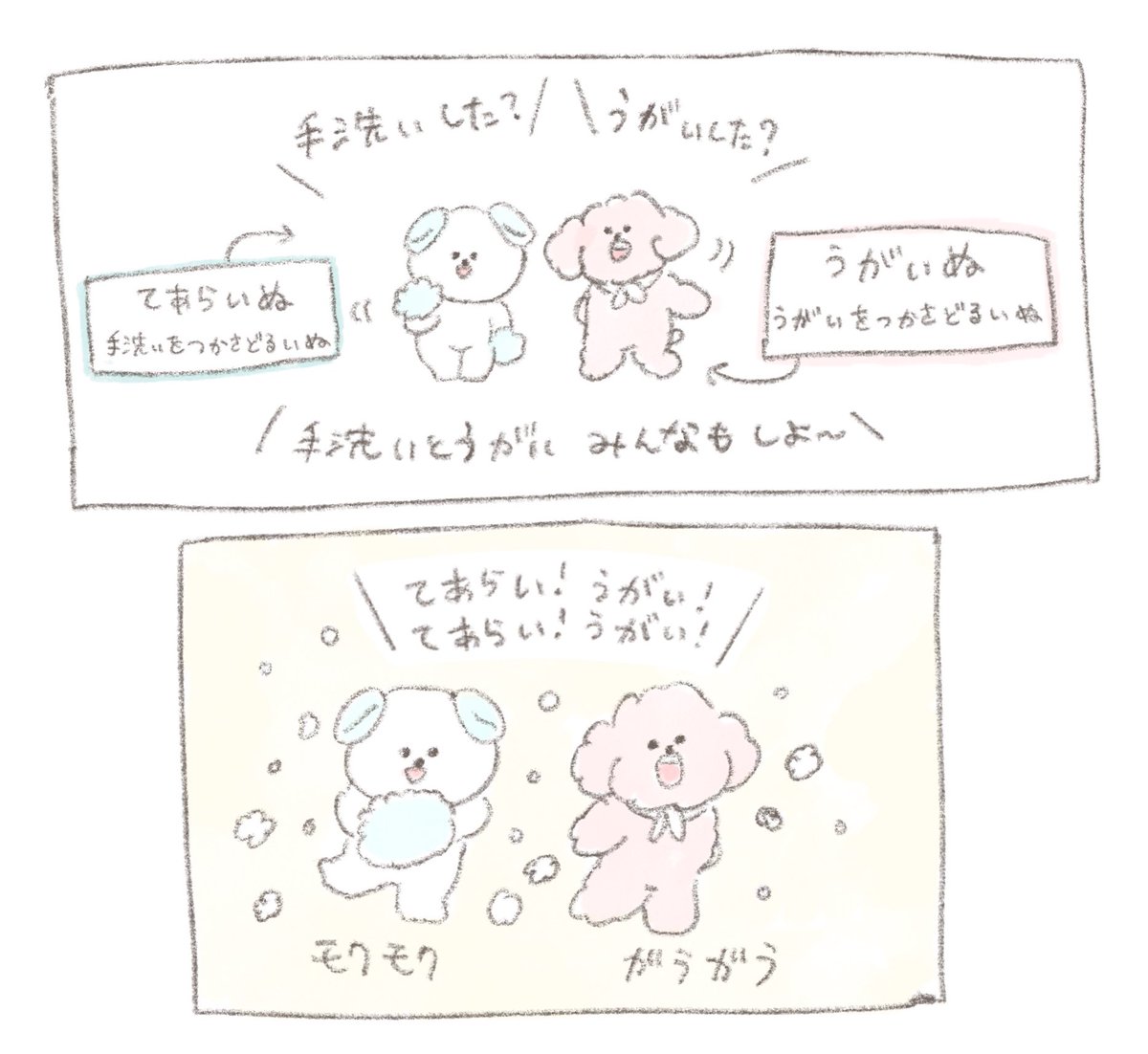 てあらいぬとうがいぬ 