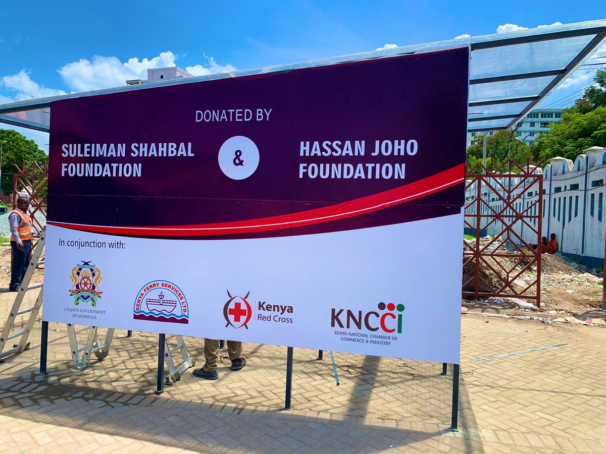 MombasaCountyKe's tweet photo. An automated State-of-the-Art Spray Booth to be used for disinfecting all ferry users is currently being installed at the Likoni Crossing Channel courtesy of the @HassanAliJoho and @SuleimanShahbal Foundations. The project will be commissioned this afternoon by our Governor. https://t.co/GQj1f0SA8P