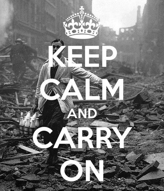 7. Ayahanda Elizabeth, George VI pun memainkan peranan awal dalam menenangkan rakyat UK. Sebab tu poster "Keep Calm and Carry On" (dicipta semasa The Blitz) tu ada gambar crown kat atas.