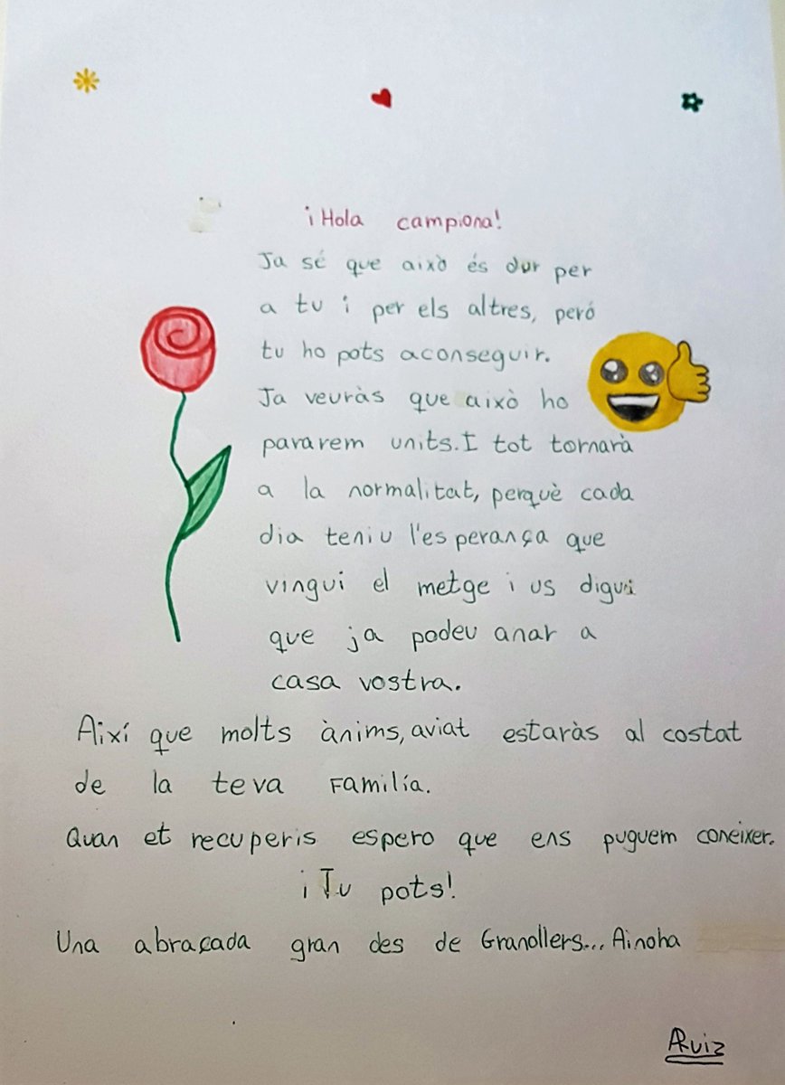 escolallobet's tweet photo. Més de 50 #CartesAmbCor i fins a 45 dibuixos de nens i nenes de l'@escolallobet animen persones malaltes que no estan soles, estan aïllades a @SJDbarcelona_ca o a l'@hggranollers Podeu dibuixar o escriure i ho farem arribar des de solidaritat@emsllobet.cat  #AbraçadesDePaper https://t.co/OJDd33MqJk