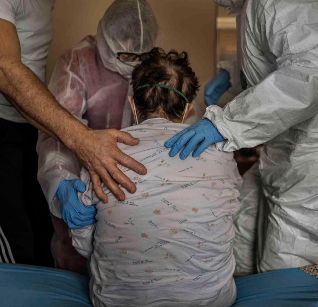 Some patients were too weak to move from the bed, some were barely conscious when Red Cross workers arrived.