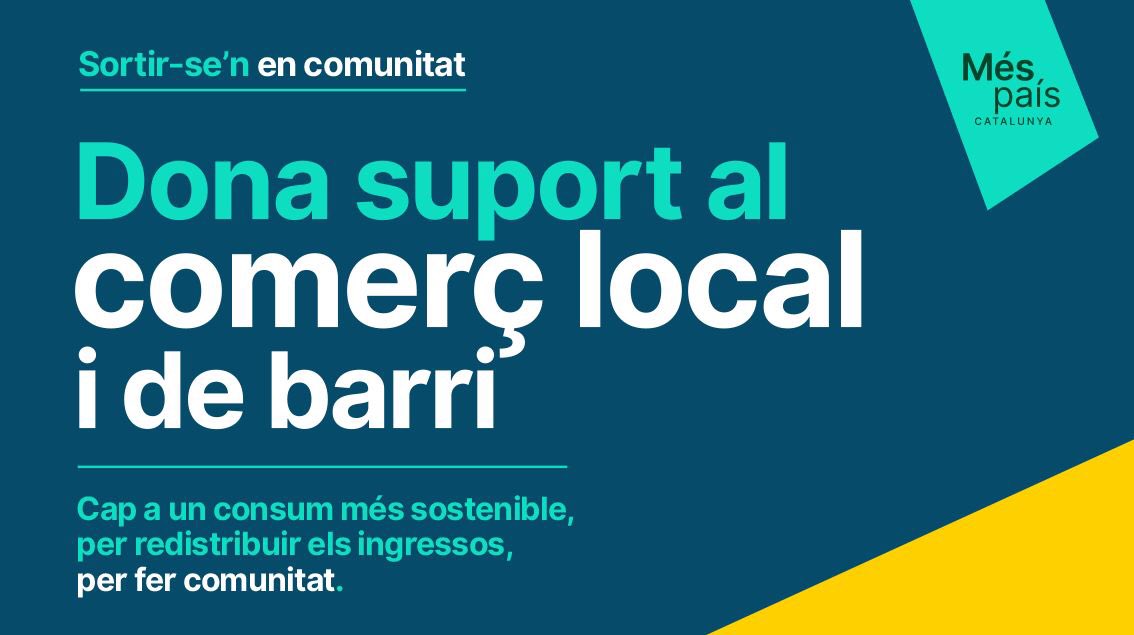 En els dies que ens queden de #confinament recorda que el teu consum pot suposar el futur econòmic dels teus veïns, dóna suport al comerç local i de proximitat, de tothom depèn sortir reforçats com a comunitat. #joemquedoacasa #sortirsenencomunitat #YoMeQuedoEnCasa
