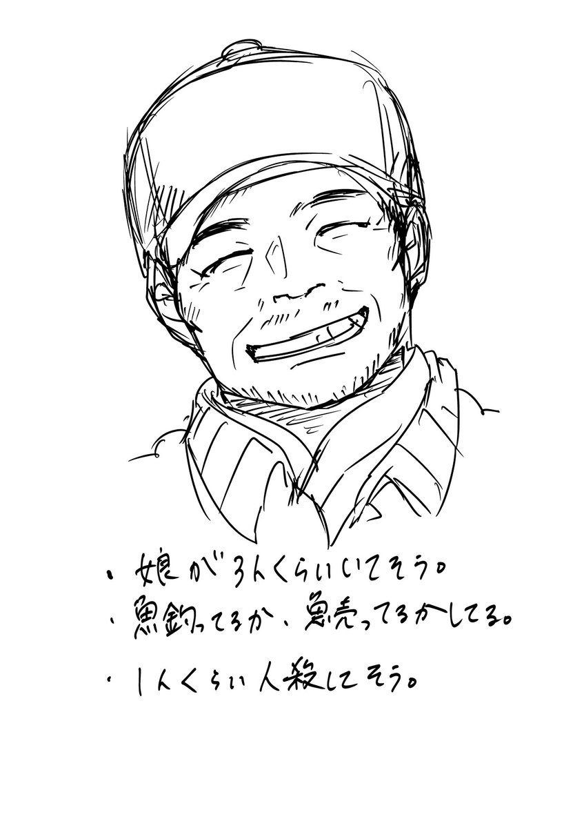 おっさんの描き方を練習ついでに、顔のイメージからくる偏見も描きました。 