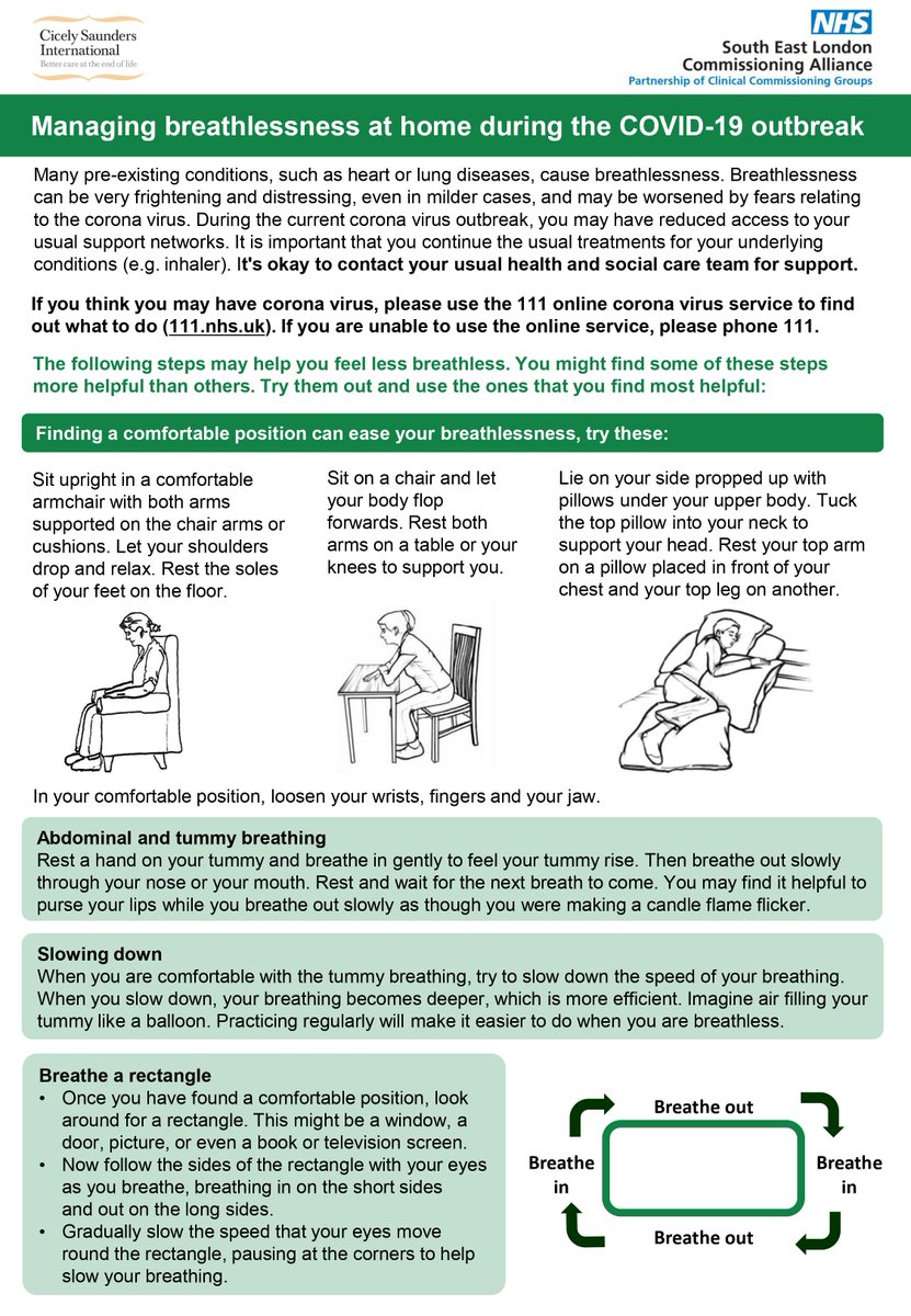 CSI_KCL's tweet image. Out now: new resource for people with breathlessness, their families, and professionals supporting them at home. Based on best available evidence, with adaptations that consider the corona virus outbreak. PDF download available here: kcl.ac.uk/cicelysaunders… 

#pallicovid #COVID19
