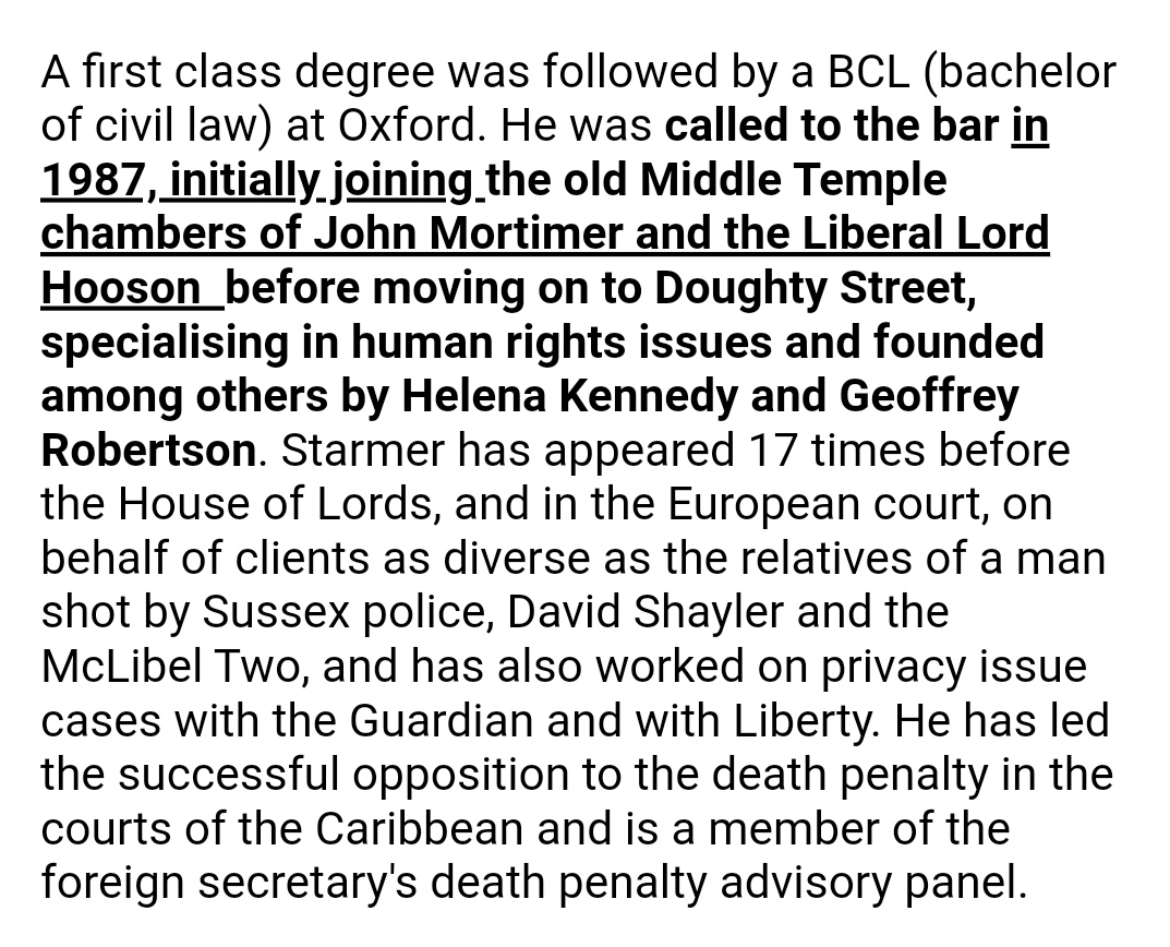 Starmer was introduced to the Doughty St. chambers by none other than its founder Geoffrey Robertson, another NCCL officer when it was infiltrated by the Paedophile Information Exchange. Robertson represented Harvey Proctor at the  @InquiryCSA hearing.  https://twitter.com/ciabaudo/status/1103102580136312832?s=19
