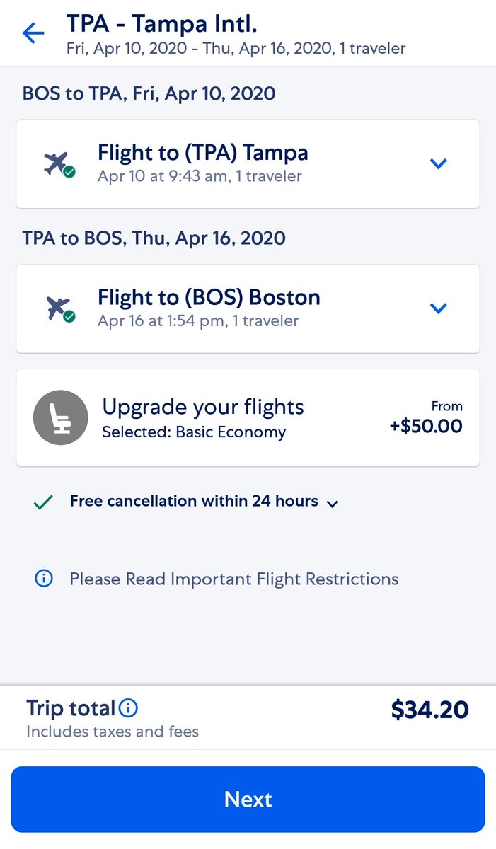 You can get a round trip flight from Boston to Tampa for less than $35 right now