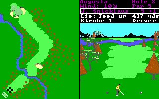 17. World Tour GolfMi primer juego de Golf (EA, 1985). Tenía un editor de niveles, donde podías poner hasta a un dinosaurio como obstáculo...Es curioso como, aunque no tuve ordenador hasta 1991(?) jugué a muchos juegos de los 80...