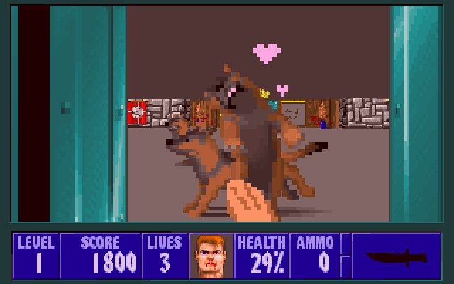 23. Wolfenstein 3DAl igual que muchos, éste fue mi primer FPS. Sentó las bases del género.También he de decir que no jugué demasiado porque lo conocí en casa de un amigo y por aquella época me daba un poco de yuyu jugar solo a este género xDDD