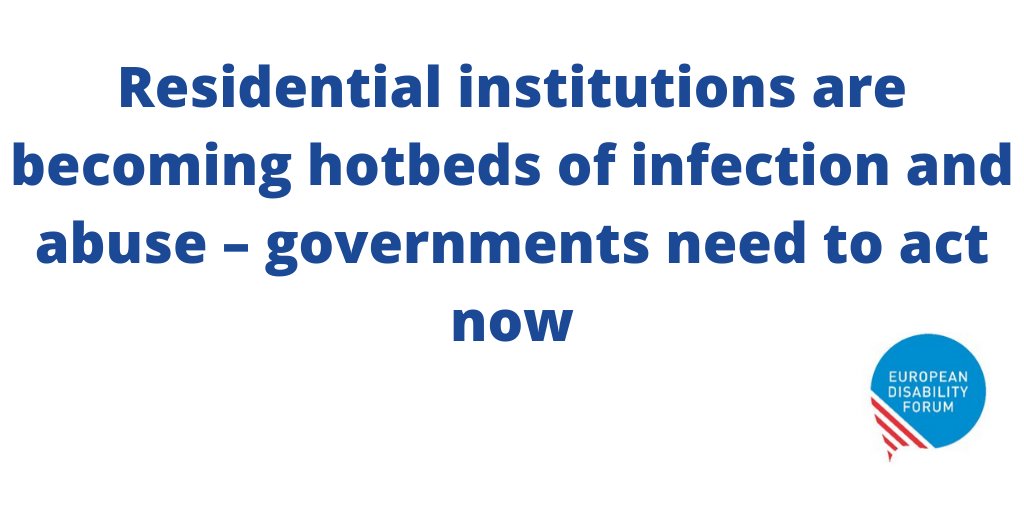 We are extremely worried with infection, neglect and abuse in residential institutions. We call for authorities to find community-based solutions (move persons out of institutions) and to provide personal protective equipment to persons with disabilities and staff. 3/10